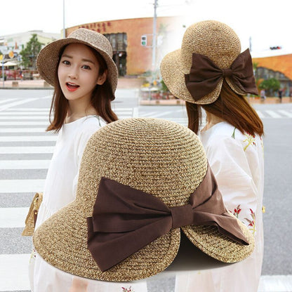 Èlia Sun Hat - Big Bow Straw Split